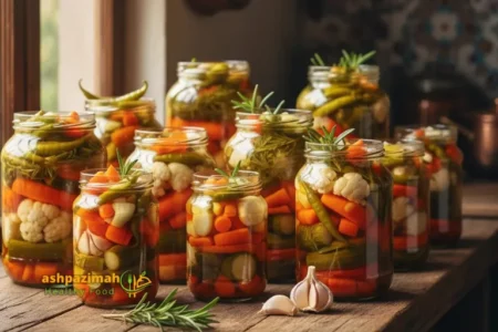 آموزش طرز تهیه ترشی مخلوط فوری با سرکه سفید و ترفند ترد شدن